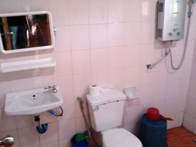 Bathroom at bungalows at Doi Inthanon National Park Thailand