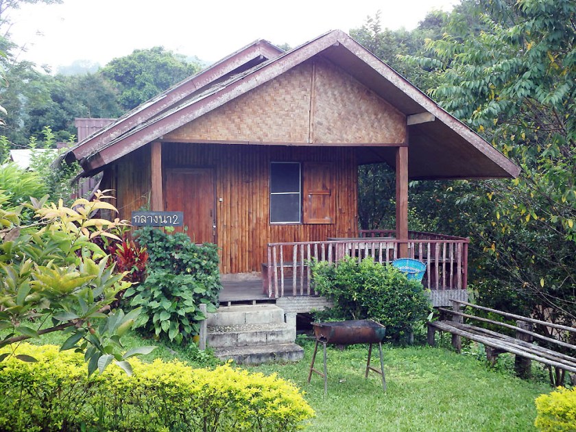 Rice field view bungalow at Doi Inthanon National Park Thailand