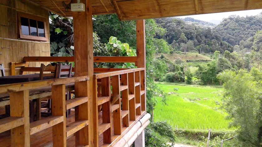 Rice field view bungalow at Doi Inthanon National Park Thailand